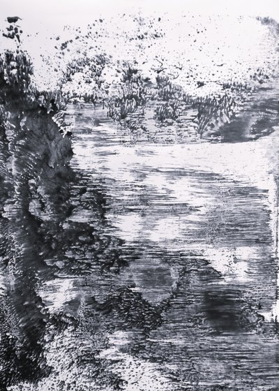 Monochromatyczne odbicie w rzece autorstwa Maira Ribena