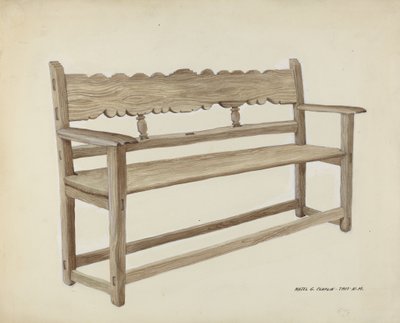 Ławka Kościelna - Drewniana, ok. 1900 r. 1937. autorstwa Majel G. Claflin
