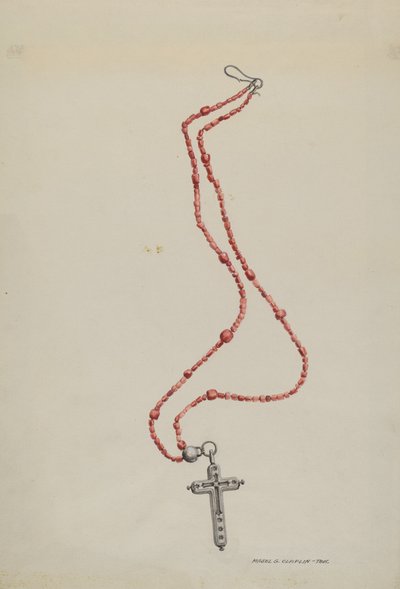 Koralowe Koraliki i Krucyfiks, c. 1937. autorstwa Majel G. Claflin