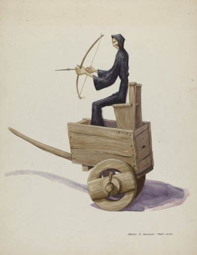 Figurka śmierci i wózek El Muerto, ok. 1930 r. 1937. autorstwa Majel G. Claflin