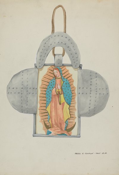Ręcznie rysowana Guadalupe w formie cyny, ok. 1900 r. 1937. autorstwa Majel G. Claflin