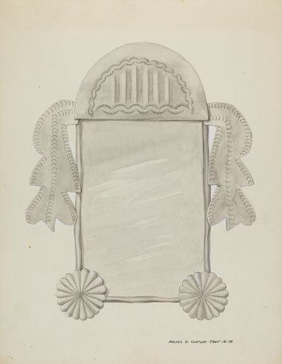 Małe lusterko w oprawie z cyny, ok. 1900 r. 1937. autorstwa Majel G. Claflin