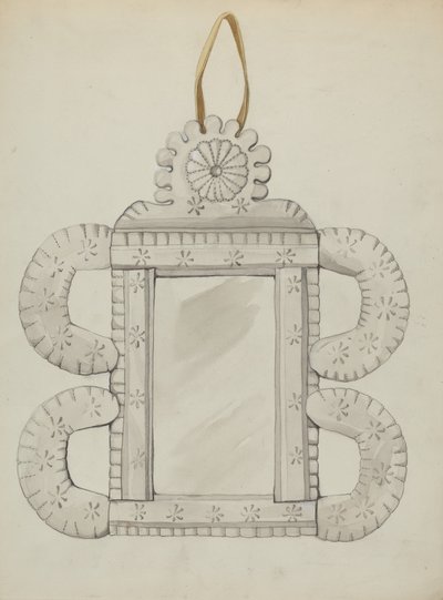 blaszana rama lustra, c. 1936. autorstwa Majel G. Claflin
