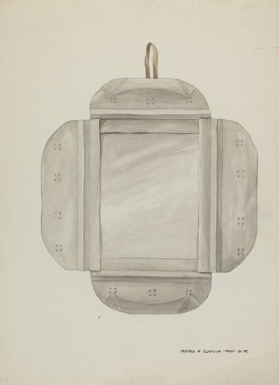 blaszana rama lustra, c. 1937. autorstwa Majel G. Claflin