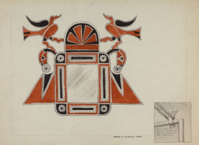 blaszana rama lustra, c. 1937. autorstwa Majel G. Claflin