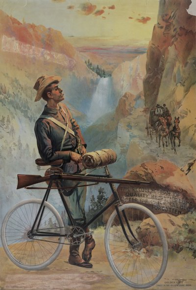 Golden Gate, zachód słońca w parku Yellowstone, ok. 1897 (chromolitografia) autorstwa Major and Knapp Sarony
