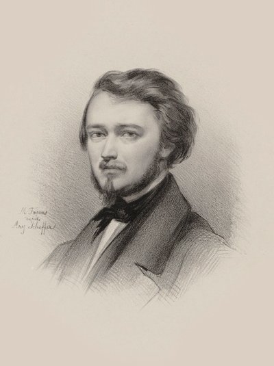 Portret skrzypka i kompozytora Huberta Léonarda 1819-1890 , 1850. autorstwa Maksymilian Fajans