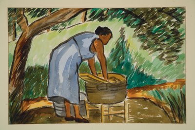 Kobieta myjąca, ok. 1934 (akwarela) autorstwa Malvin Gray Johnson