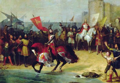 Odbicie Kadyksu w 1262 przez Alfonsa Mądrego (olej na płótnie) autorstwa Manuel Cabral y Aguado Bejarano