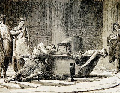 Śmierć Seneki (rycina) autorstwa Manuel Domínguez Sánchez