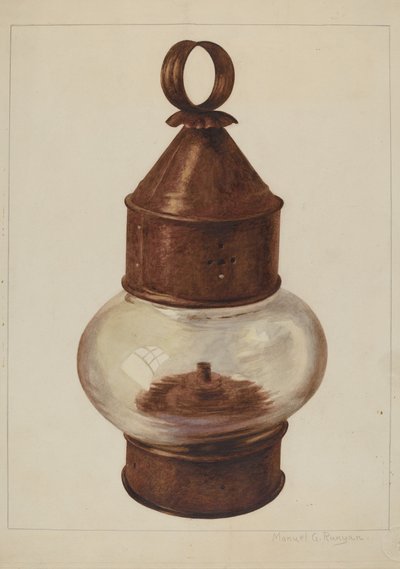 Wisząca lampa uliczna, ok. 1900 r. 1938. autorstwa Manuel G. Runyan