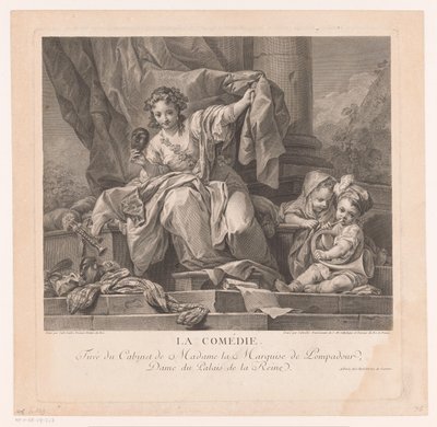 Alegoria op komedii Komedia (tytuł na obiekcie) autorstwa Manuel Salvador Carmona