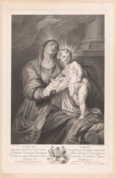 Maryja z Dzieciątkiem Chrystusowym Sancta Virgo (tytuł na obiekcie) autorstwa Manuel Salvador Carmona