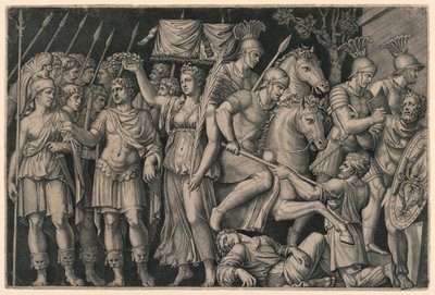 Trajan ukoronowany zwycięstwem autorstwa Marc Antonio Raimondi