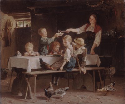 Dzieci na lunchu, 1857 autorstwa Marc Louis Benjamin Vautier the Elder