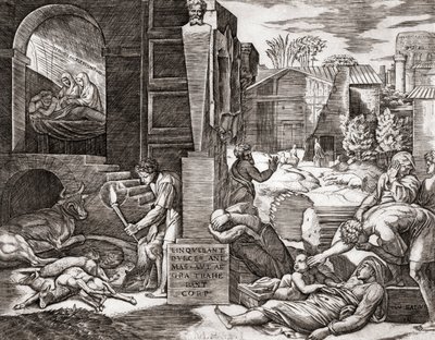 Plaga (rycina) autorstwa Marcantonio (after) Raimondi