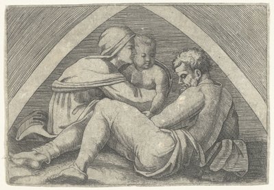 Święta Rodzina pod łukiem autorstwa Marcantonio Raimondi