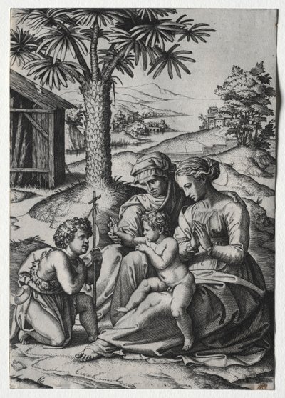 Madonna z Palmy autorstwa Marcantonio Raimondi