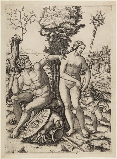 Mars, Wenus i Kupidyn autorstwa Marcantonio Raimondi