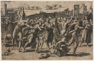 Masakra niewinnych (z jodłą) autorstwa Marcantonio Raimondi