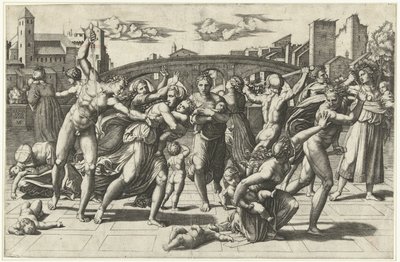 Masakra niewinnych, ok. 1515 autorstwa Marcantonio Raimondi