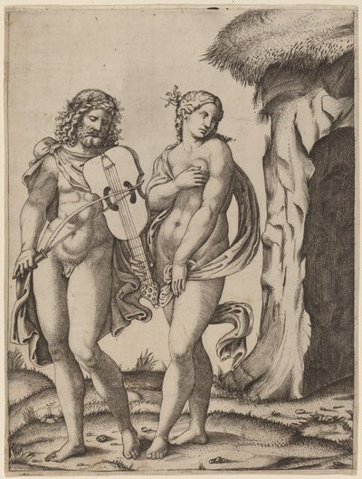 Orfeusz i Eurydyka autorstwa Marcantonio Raimondi