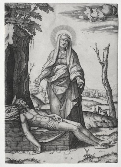 Pieta. autorstwa Marcantonio Raimondi