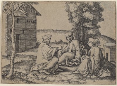 Trzej lekarze autorstwa Marcantonio Raimondi