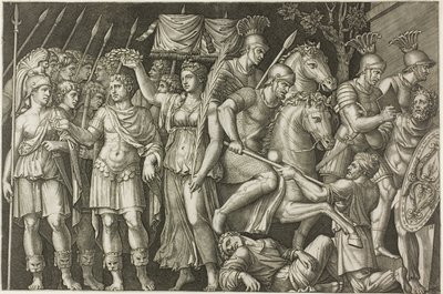 Trajan ukoronowany zwycięstwem autorstwa Marcantonio Raimondi