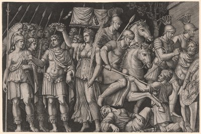 Trajan ukoronowany zwycięstwem autorstwa Marcantonio Raimondi