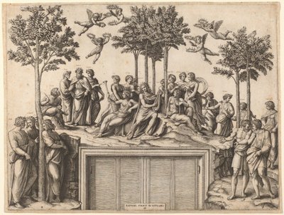 Apollo na Parnasie autorstwa Marcantonio Raimondi after Raphael
