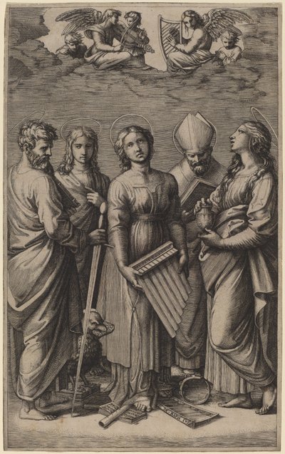 Św. Cecylii autorstwa Marcantonio Raimondi after Raphael