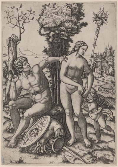 Mars, Wenus i Eros autorstwa Marcantonio Raimondi possibly after Andrea Mantegna