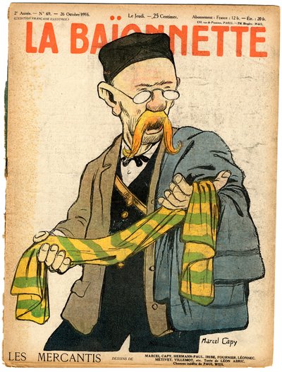 Okładka „”La Baionnette””, Satyryczna w kolorach autorstwa Marcel Amable O.L. Capy
