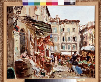 Rynek Lenche w Marsylii Obraz Marcela Leprina (1891-1933) Wymiary 50x61 cm Obowiązkowa wzmianka: Kolekcja fundacji Provence, Marsylia autorstwa Marcel Leprin
