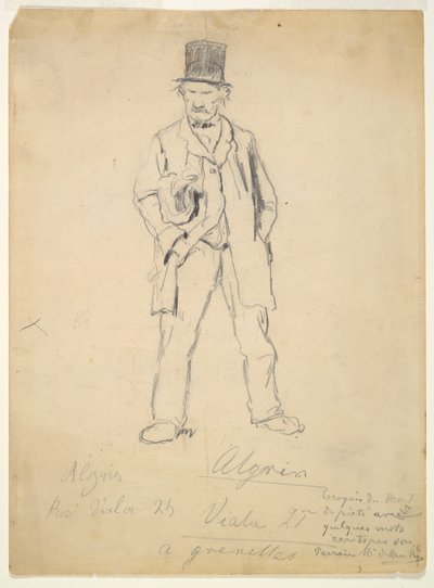 Szkic Trampa (recto); Kobieta i dwoje niemowląt (verso) autorstwa Marcellin Desboutin