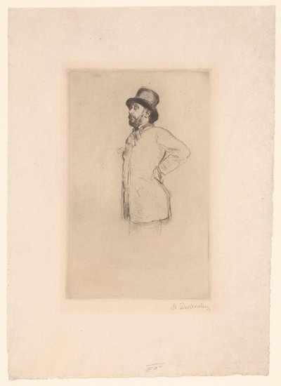 Portret Edgara Degasa autorstwa Marcellin Gilbert Desboutin (signed by artist)