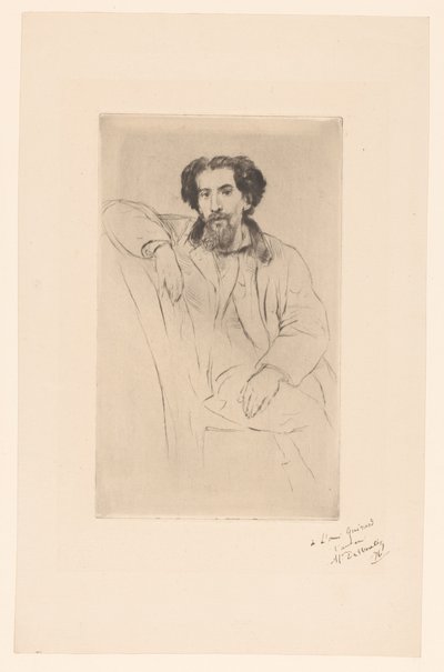 Portret Henri Charles Guérard autorstwa Marcellin Gilbert Desboutin (signed by artist)