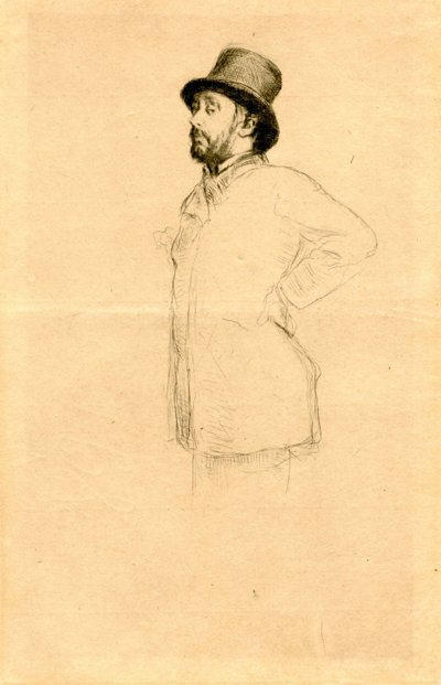 Edgar Degas w kapeluszu. autorstwa Marcellin Gilbert Desboutin