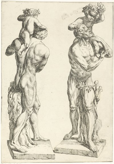 Silenus met de jonge Bacchus autorstwa Marcellus Laroon (I)