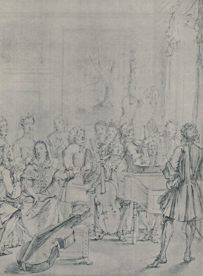 Koncert w domu szlacheckim, 1736, 1920 autorstwa Marcellus Laroon the Younger