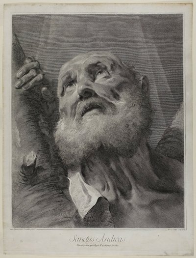 Święty Andrzej, ze Świętej Rodziny i Dwunastu Apostołów autorstwa Marco Alvise Pitteri