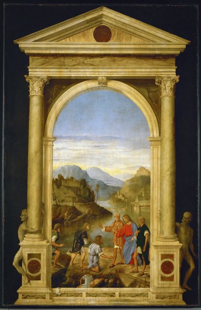 Jezus powołuje synów Zebedeusza, Jakuba i Jana (drzewo topoli) autorstwa Marco Basaiti