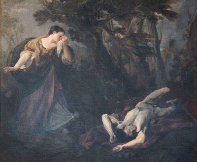Św. Małgorzata z Cortony znajduje ciało swojego kochanka autorstwa Marco Benefial