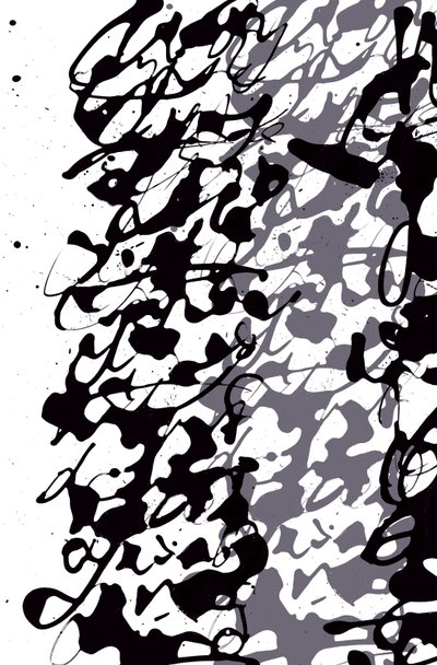 Asemic Writing, 2014 (tusz na papierze) autorstwa Marco Campedelli