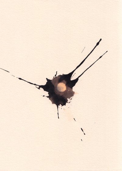 Blot 2, 2018 (tusz i wybielacz na papierze) autorstwa Marco Campedelli