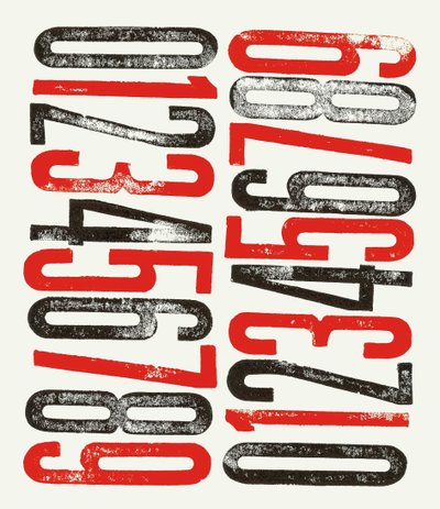 Numbers, 2014 (drzeworyt na papierze) autorstwa Marco Campedelli