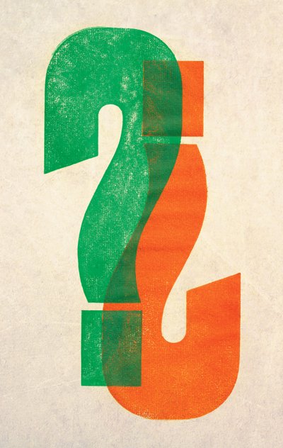 Pytanie, 2014 (drzeworyt na papierze) autorstwa Marco Campedelli
