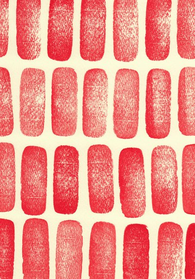 Stones_red, 2017 (gumowe stemple) autorstwa Marco Campedelli