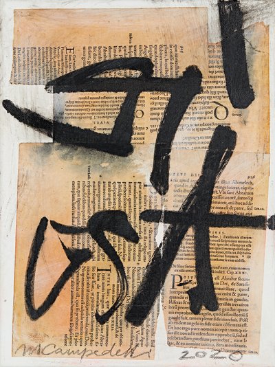 Texto #17, 2020 (kolaż, mieszane media na płótnie) autorstwa Marco Campedelli
